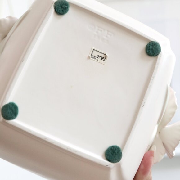 AS IS - REPAIRED Vintage Pink Iris Basket by Fitz & Floyd 1982, Easter Basket - Picture 10 of 10